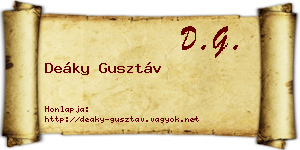 Deáky Gusztáv névjegykártya