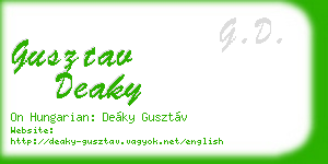 gusztav deaky business card