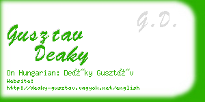 gusztav deaky business card